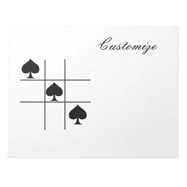 Bloc De Notas Espadas negras Tic Tac Toe Thunder_Cove (Frente)