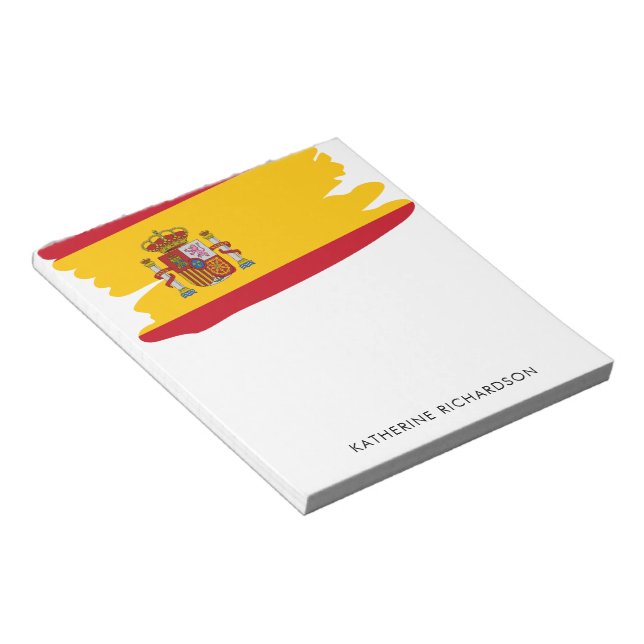 Bloc De Notas España Personalizada Bandera Española Patriótica (Lado Derecho)