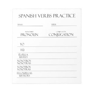 Bloc De Notas Español   Práctica de conjugación de verbos