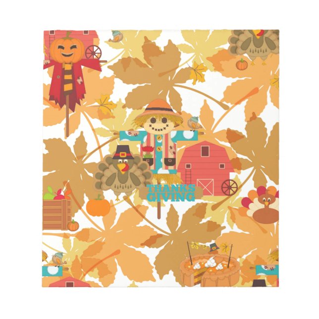 Bloc De Notas espantapájaros de agradecimiento (Frente)