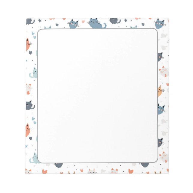 Bloc De Notas Espectacular Kitty Stationery lindo patrón de gato (Frente)
