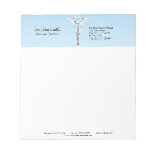 Bloc De Notas Espejo Dental Blanco Caduceto cepillo de dientes M