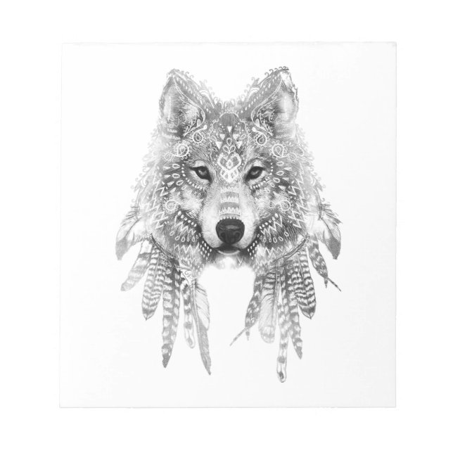 Bloc De Notas Espíritu de lobo tribal (Frente)
