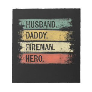 Bloc De Notas Esposo masculino papá bombero héroe