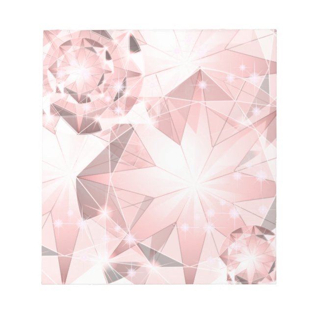 Bloc De Notas Espuma de diamante rosado en pastel ligero brillan (Frente)