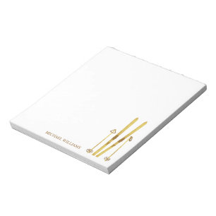 Bloc De Notas Esquíes de oro personalizados   Ilustracion de esq