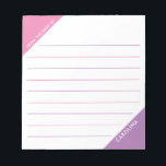 Bloc De Notas Esquina de Bloque de Color Rosa Púrpura Desde el E<br><div class="desc">Este diseño presenta triángulos rosas y púrpura en las esquinas con líneas para escribir. La colección de productos coordinados está disponible en nuestra tienda, zazzle.com/store/doodlelulu. Contáctanos si necesitas este diseño aplicado a un producto específico para crear tu propio artículo o regalo único y personalizado. ¡Muchas gracias por ver un diseño...</div>