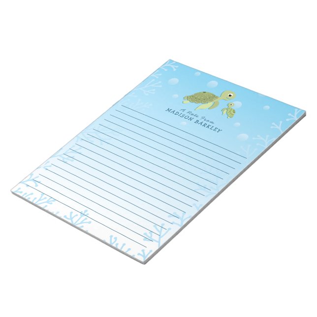 Bloc de notas estacional oceánico de niño con tort (Lado Derecho)