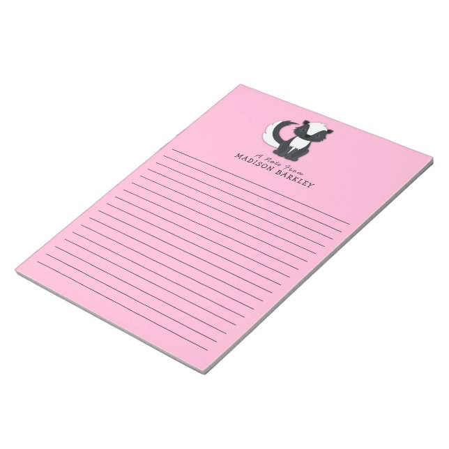 Bloc de notas estacional Skunk Kid Cute Woodland (Lado Derecho)