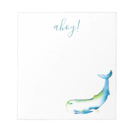 Bloc De Notas Estacionamiento personalizado de ballena azul acua