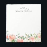 Bloc De Notas Estacionamiento personalizado de la rosa floral<br><div class="desc">¡Más Notepads de bonito en la Pequeña Tienda Bayleigh!</div>