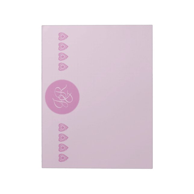 Bloc De Notas Estacionario monogramado rosa personalizado (Lado Izquierdo)