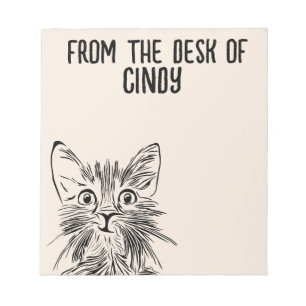 BLOC DE NOTAS ESTACIONARIO PERSONALIZADO CAT CUTE ART WRITING PA