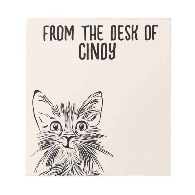 BLOC DE NOTAS ESTACIONARIO PERSONALIZADO CAT CUTE ART WRITING PA (Frente)