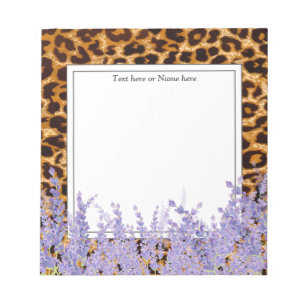 Bloc De Notas estampado de leopardo, chita, a la moda, floral, d