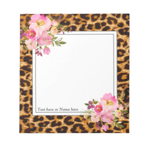 Bloc De Notas estampado de leopardo, chita moderna, de moda, flo
