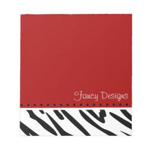 Bloc De Notas Estampado de zebra rojo