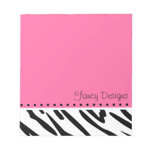 Bloc De Notas Estampado de zebra rosado