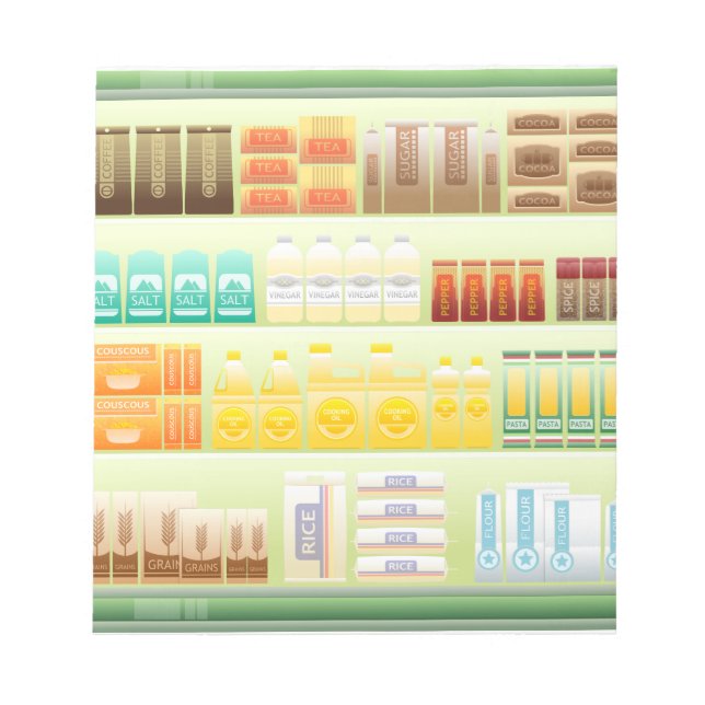 Bloc De Notas estante de supermercado café granos de té (Frente)