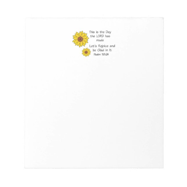 Bloc De Notas Este es el día del girasol (Frente)