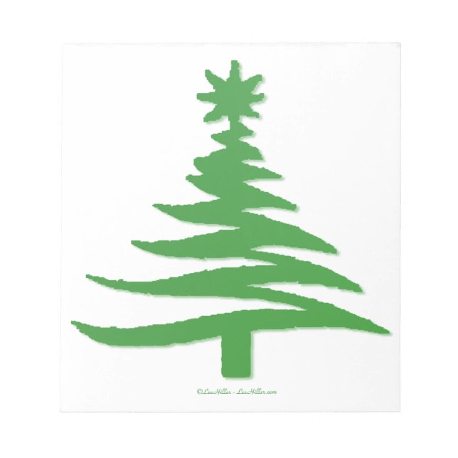 Bloc De Notas Esténcil de árbol de navidad verde (Frente)