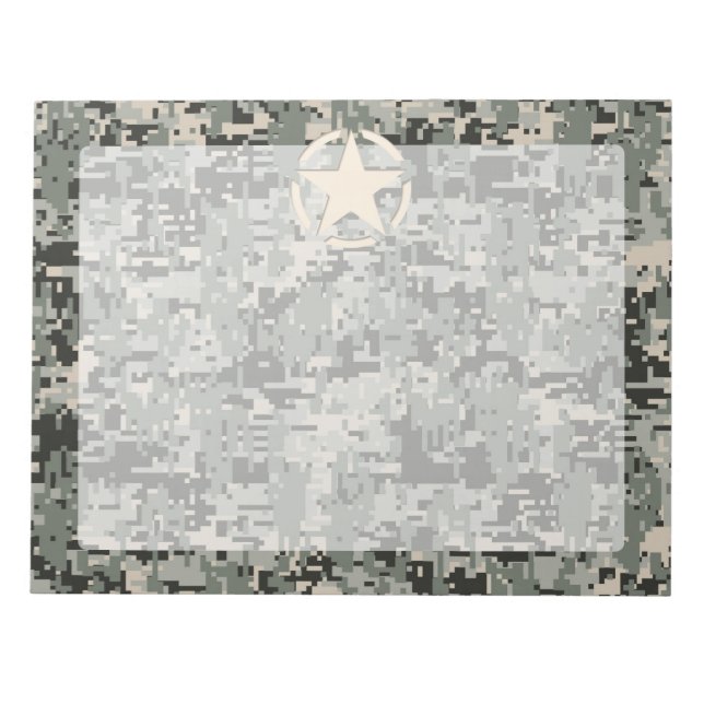 Bloc De Notas Esténcil sobre el camuflaje digital (Frente)
