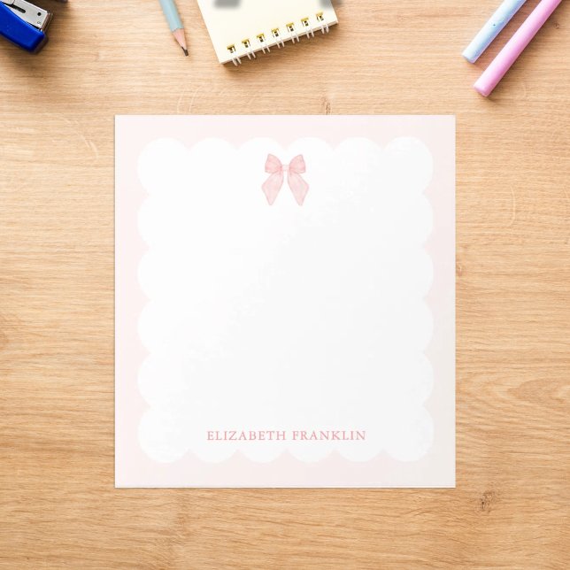 Bloc De Notas Estética personalizada de Coquette de Bow Rosado (Subido por el creador)