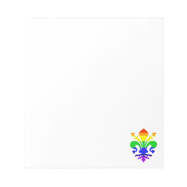 Bloc De Notas Estilizado arcoiris flor de liis Personalizado (Frente)