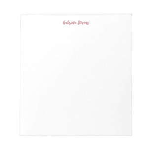 Bloc De Notas Estilizado nombre de caligrafía en oro rosa blanco