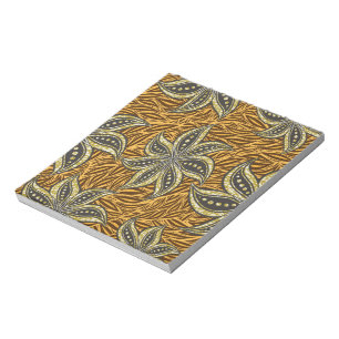 Bloc De Notas Estilo de Batik Floral Resumen Africano
