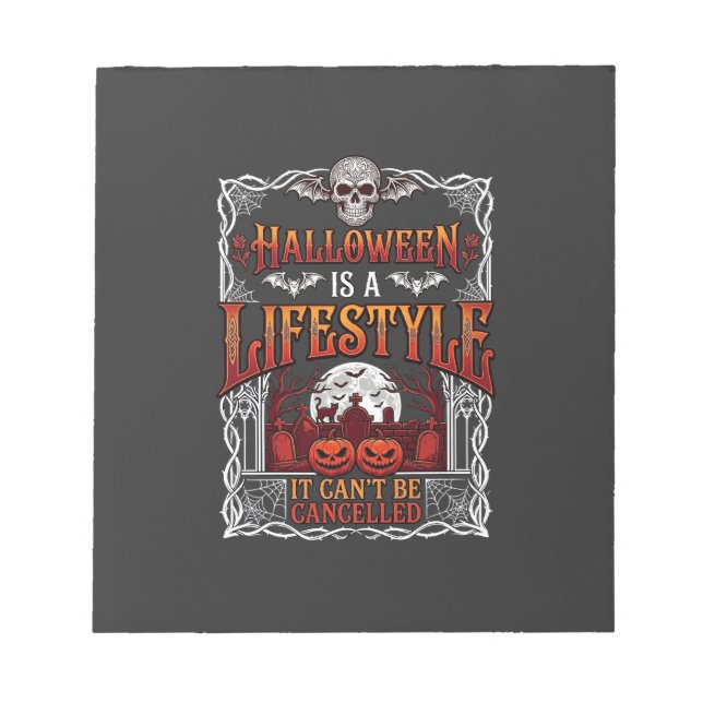 Bloc De Notas Estilo de vida de Halloween Calavera de murciélago (Frente)