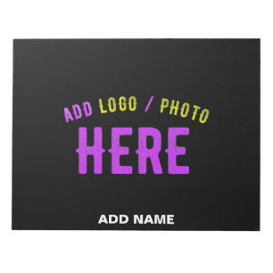 BLOC DE NOTAS ESTILO MODERNO PERSONALIZABLE NEGRO VERIFICADO DE