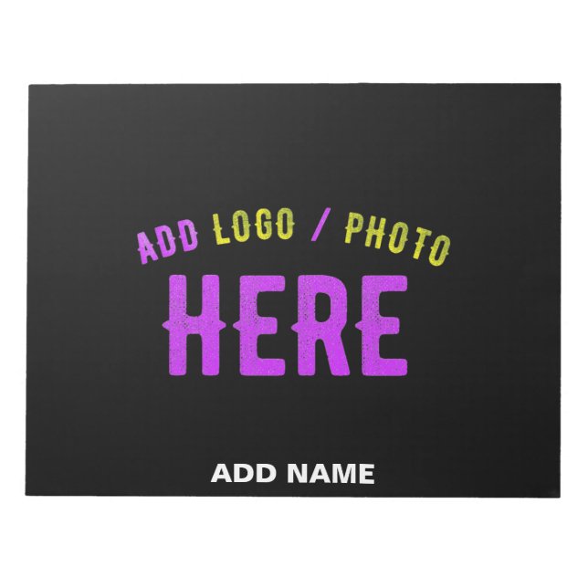 BLOC DE NOTAS ESTILO MODERNO PERSONALIZABLE NEGRO VERIFICADO DE  (Frente)