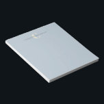 Bloc De Notas Estilo Monogramado Nombre Moda Azul claro<br><div class="desc">Nombre monogramado elegante en Bloc de notas azul claro</div>