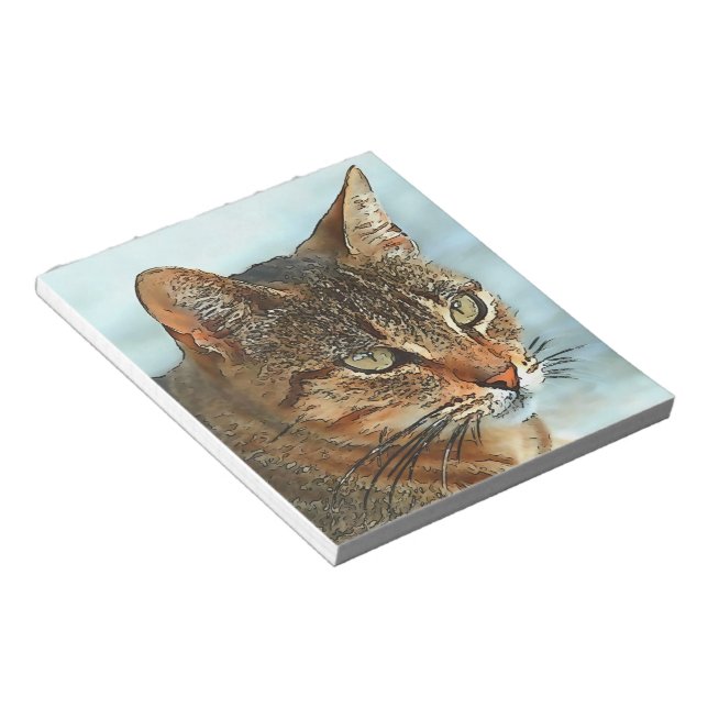Bloc De Notas Estilo Personalizado artístico Tabby Cat RB (Lado Derecho)