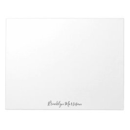 Bloc De Notas Estilo personalizado negro guión nombre texto mono