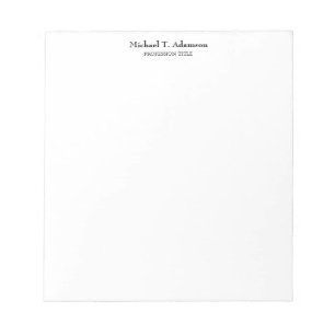 Bloc De Notas Estilo Retro Elegante Plano Simple Blanco