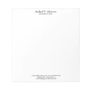 Bloc De Notas Estilo Retro Elegante Plano Simple Blanco
