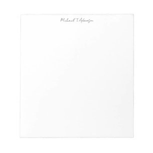 Bloc De Notas Estilo Retro Elegante Plano Simple Caligrafía Blan