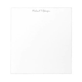 Bloc De Notas Estilo Retro Elegante Plata Simple Caligrafía Blan