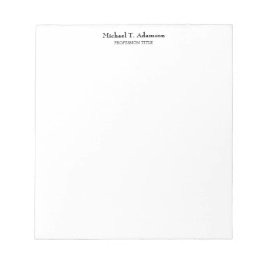Bloc De Notas Estilo Retro Elegante Sencillo Blanco