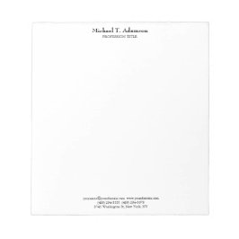 Bloc De Notas Estilo Retro Elegante Sencillo Blanco