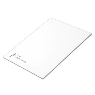 Bloc De Notas Estiloso guión Monograma Estacionamiento personali