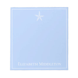 Bloc De Notas Estrella de Mar Personalizada Azul y Blanco Coster