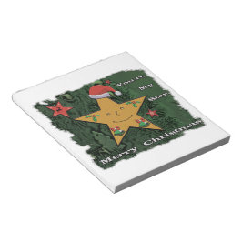 Bloc De Notas Estrella de pan de jengibre navideño