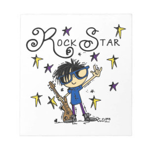 Bloc De Notas Estrella del rock del muchacho del pelo negro