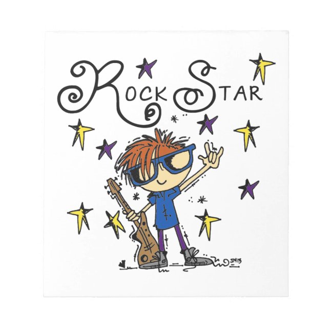 Bloc De Notas Estrella del rock del muchacho del Redhead (Frente)