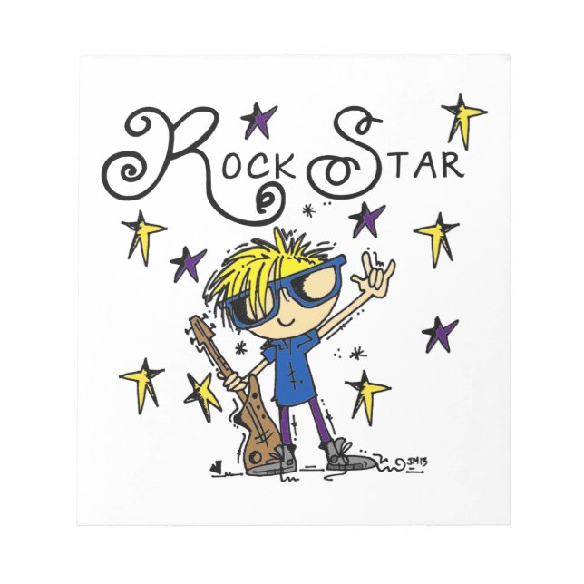 Bloc De Notas Estrella del rock rubia del muchacho (Frente)