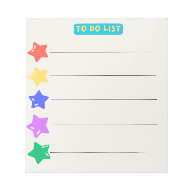 Bloc De Notas Estrella pequeña con color personalizado (Frente)