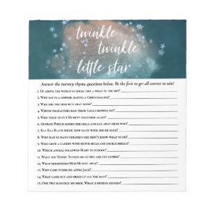Bloc De Notas Estrella pequeña Twinkle Juego de ducha azul de